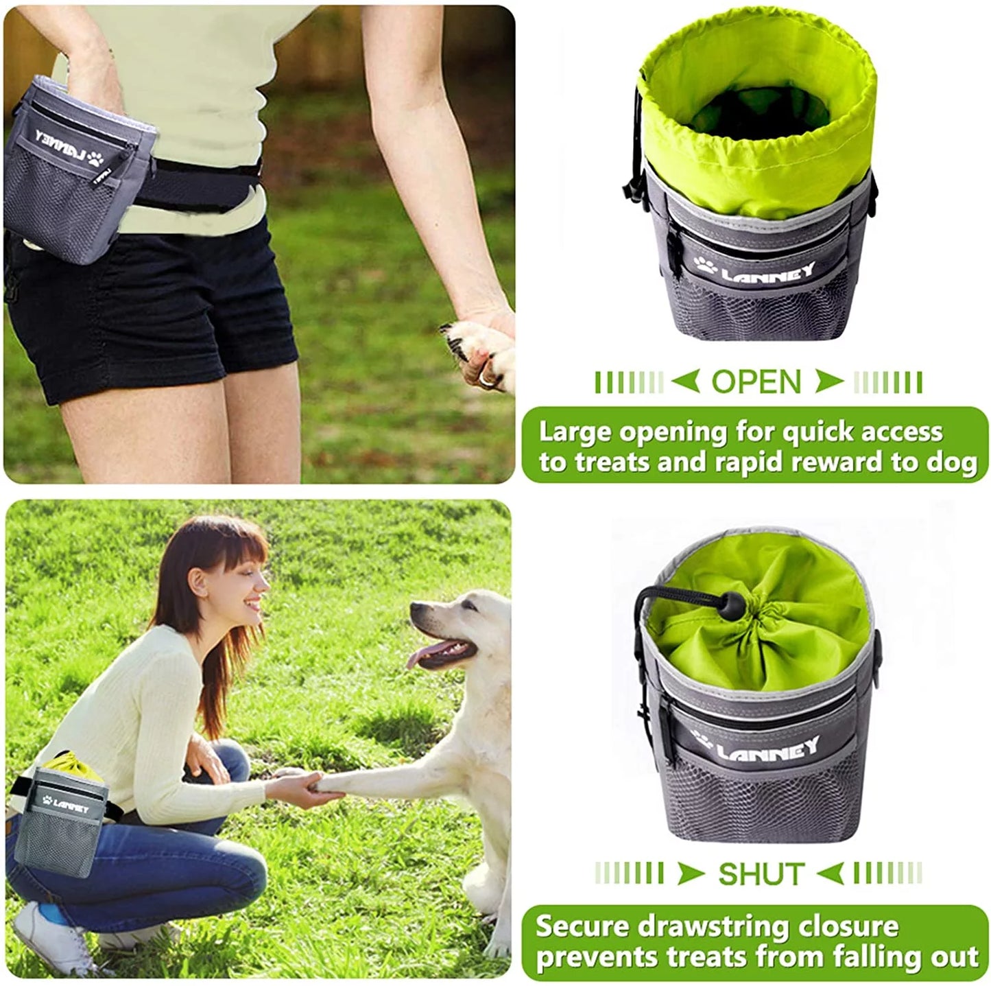 Dog Treat Pouch with Waist Belt, Pet Training Bag for Small Large Dogs Walking