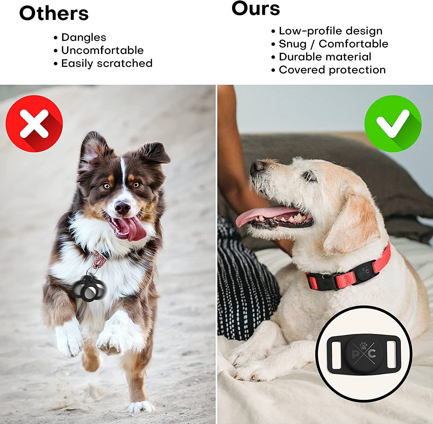 Airtag Dog Collar Holder, Extra-Durable, Lightweight, and Protective Airtag Case for Dog Collar - Track Your Pet Using Apple Airtag Technology - Dog Collar Airtag Holder -For Dogs and Cats